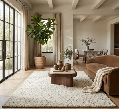 Eirene Geometric Contemporary Beige and Grey Indoor Rug