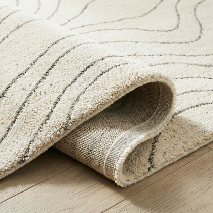 Rahil Abstract Contemporary Beige and Cream Indoor Rug