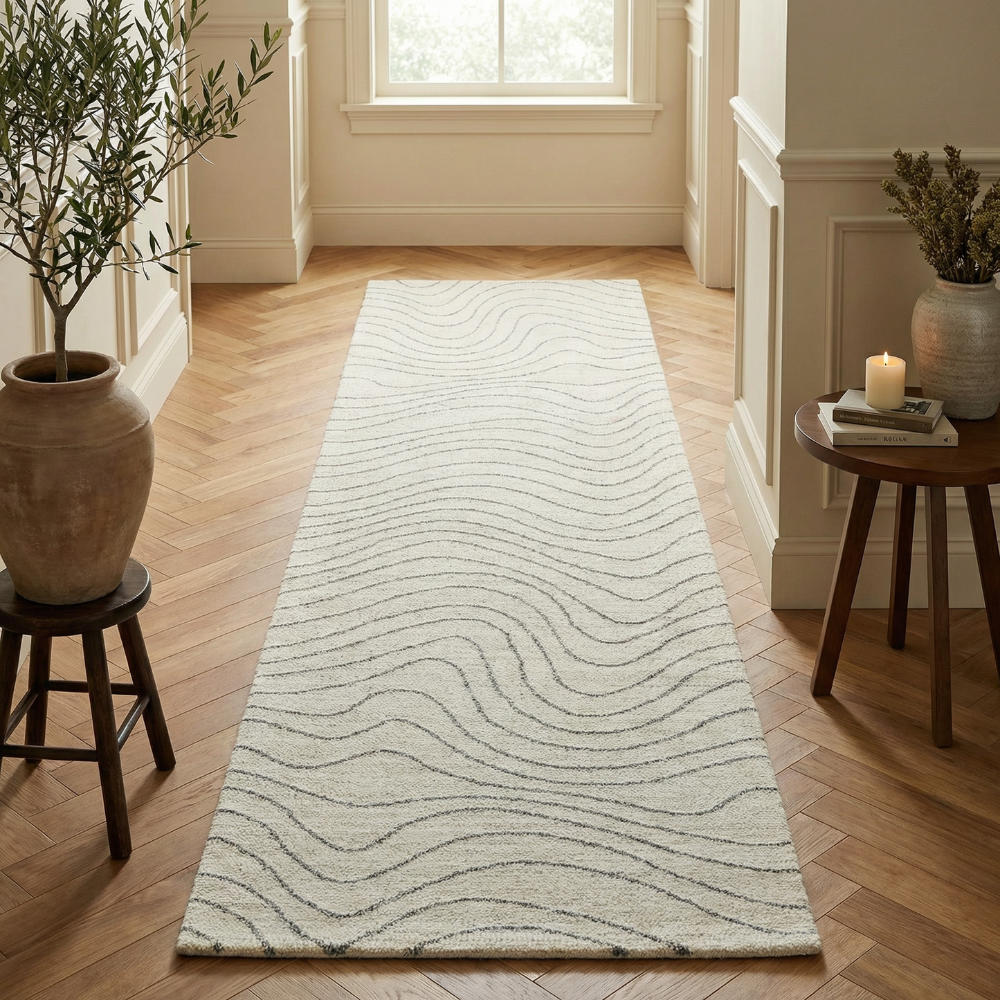 Rahil Abstract Contemporary Beige and Cream Indoor Rug