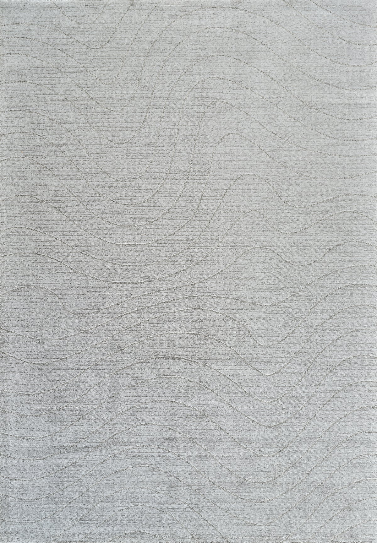 Alfombra contemporánea abstracta Rahil de interior en gris y crema