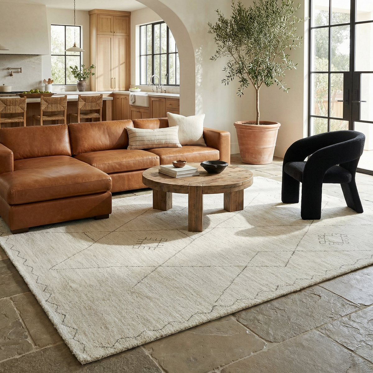 Nivara Boho Contemporary Beige and Cream Indoor Rug