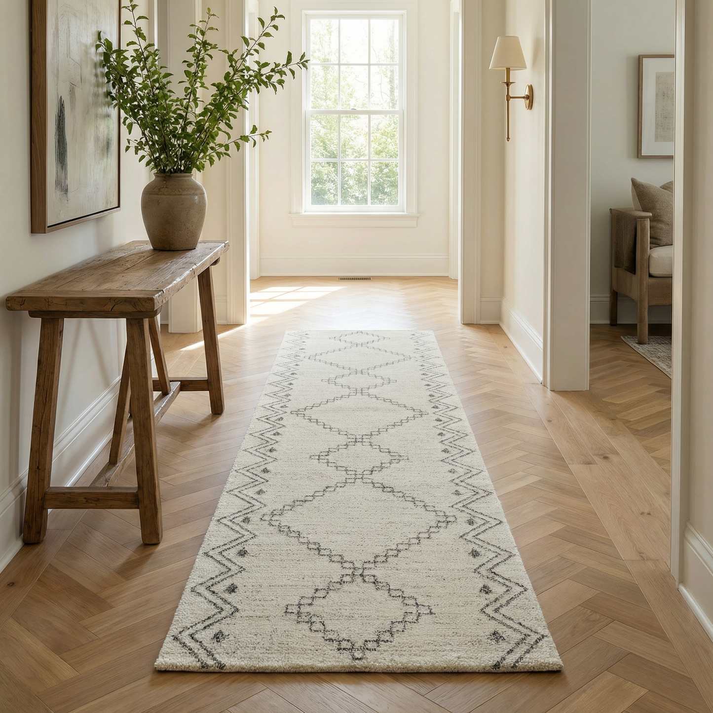 Tapis beige bohème abstrait Casa