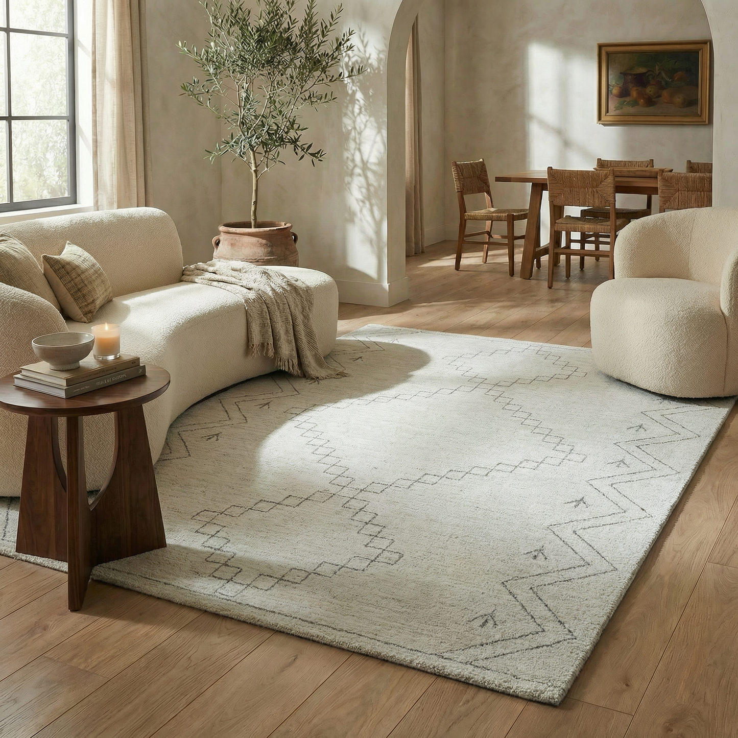 Tapis beige bohème abstrait Casa