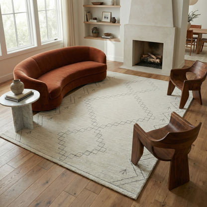 Tapis beige bohème abstrait Casa