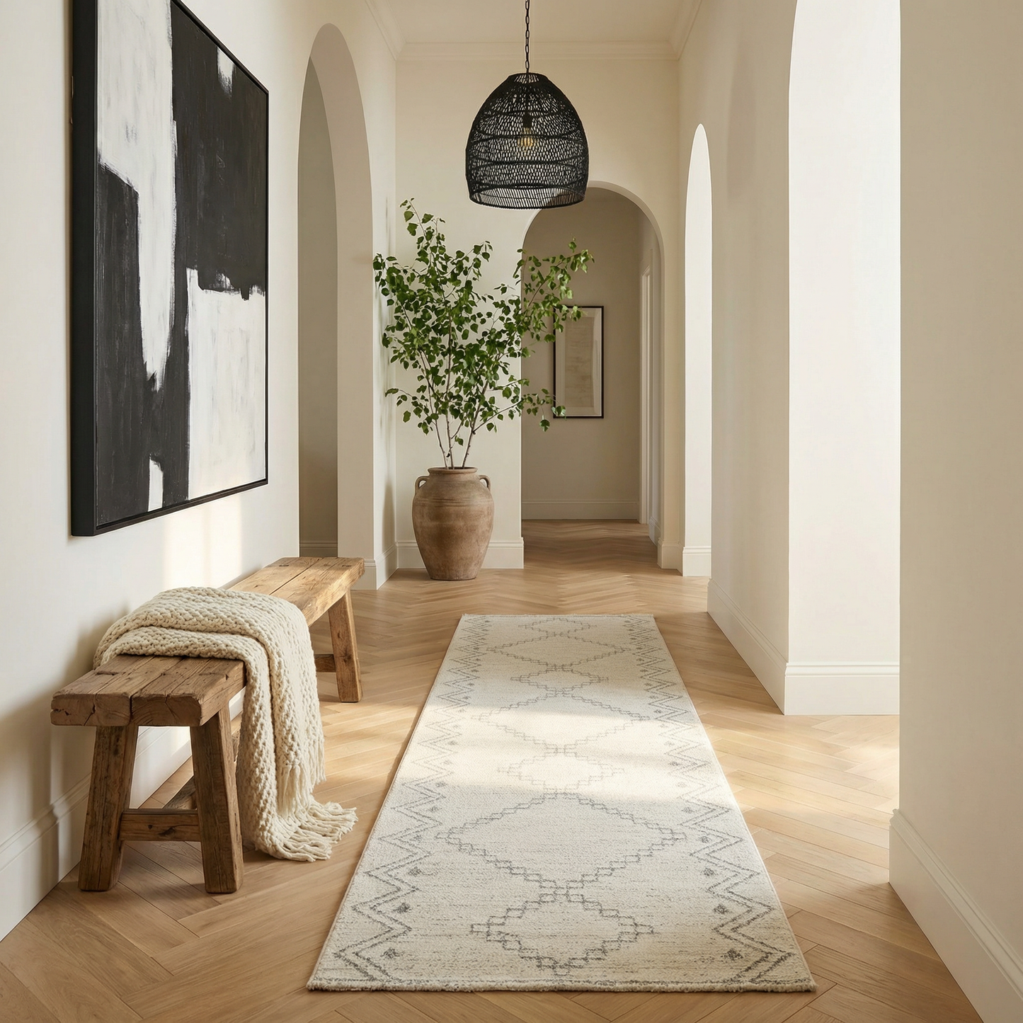 Tapis beige bohème abstrait Casa