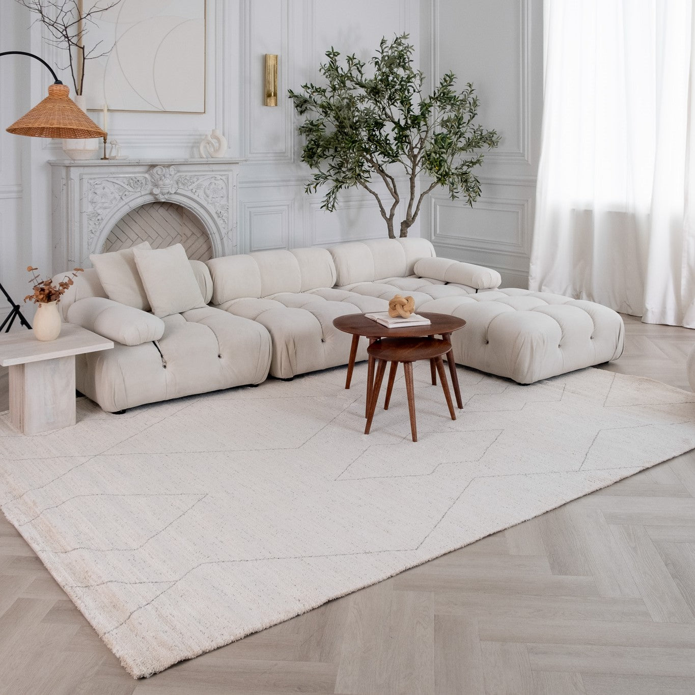 Tapis beige bohème abstrait Casa