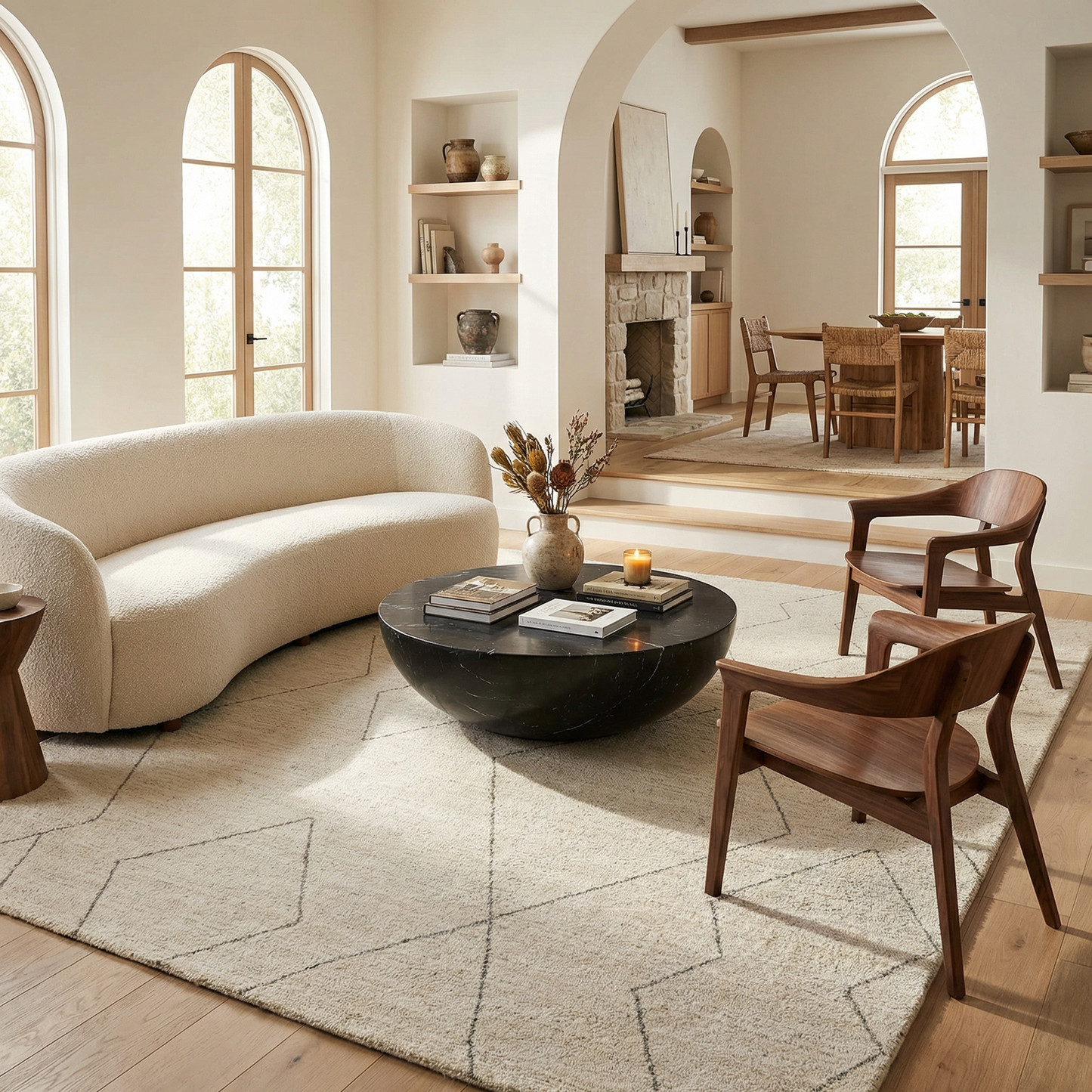Tapis beige bohème abstrait Casa