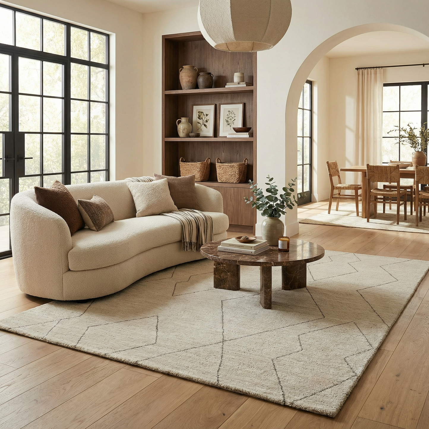 Tapis beige bohème abstrait Casa