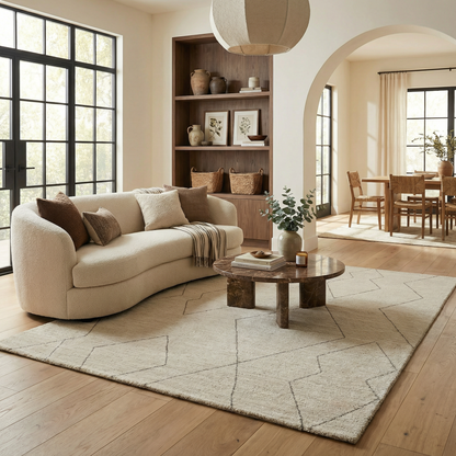 Tapis beige bohème abstrait Casa
