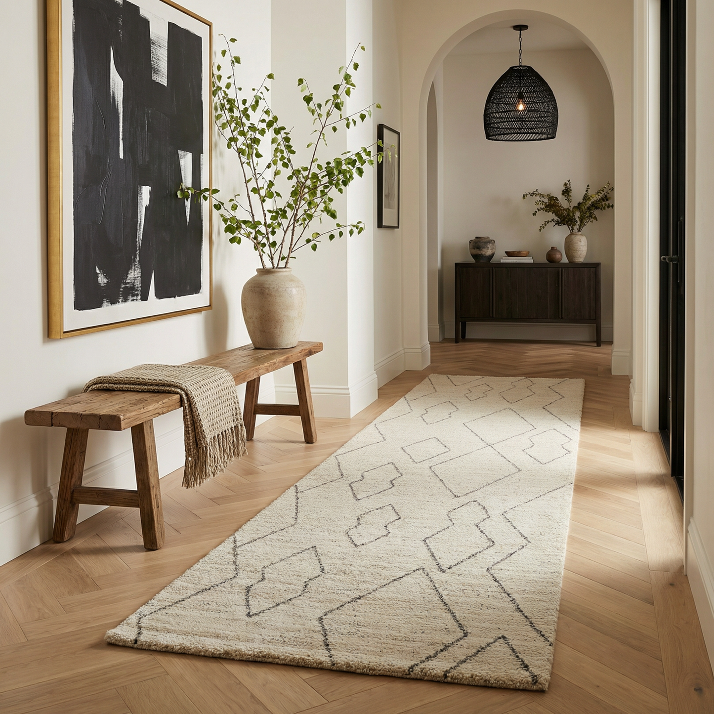 Tapis beige bohème abstrait Casa
