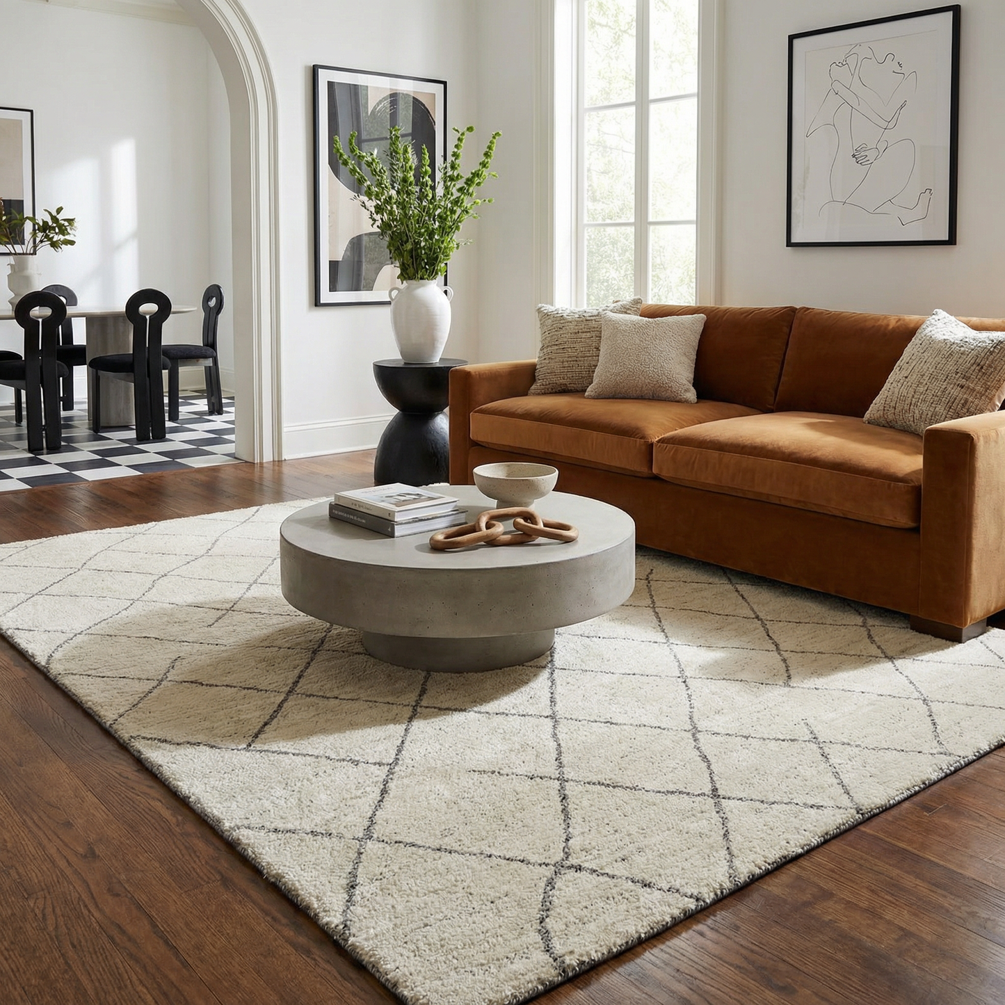 Sela Boho Modern Beige and Cream Indoor Rug