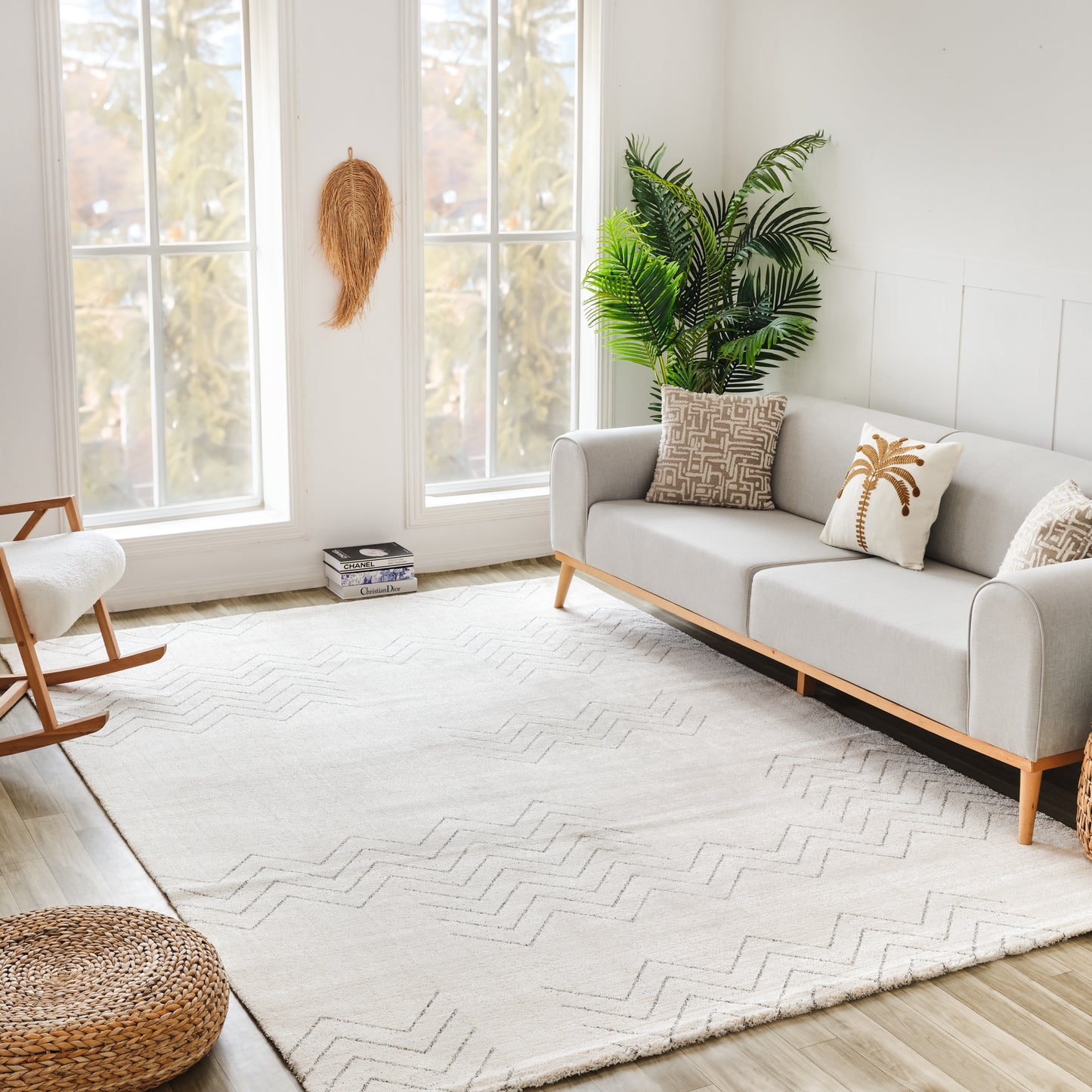 Tapis beige bohème abstrait Casa