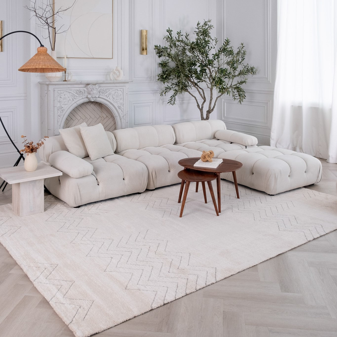 Tapis beige bohème abstrait Casa