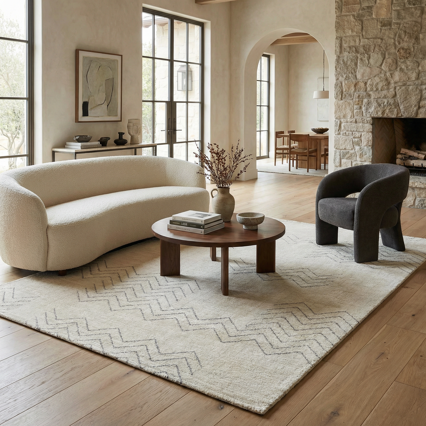 Tapis beige bohème abstrait Casa