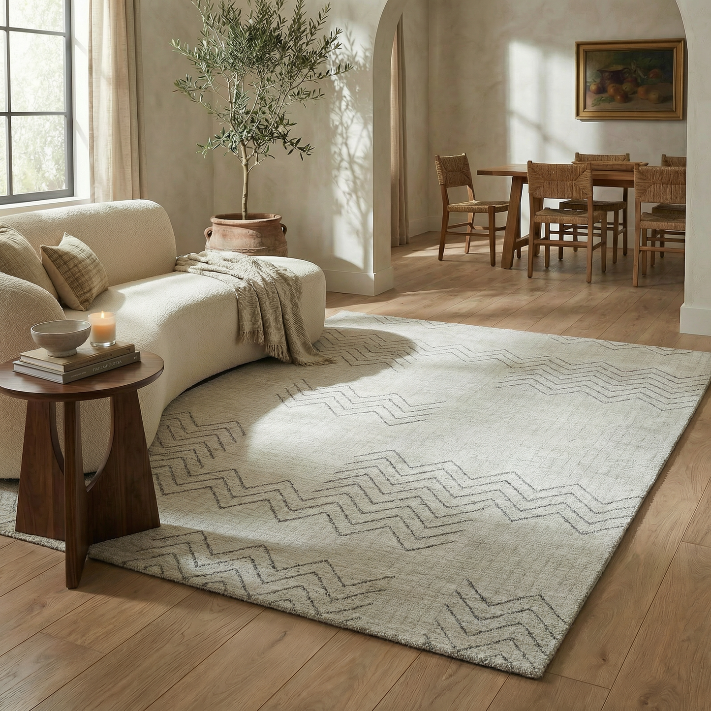 Tapis beige bohème abstrait Casa