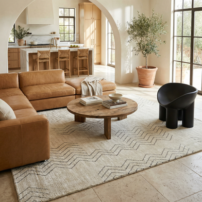 Tapis beige bohème abstrait Casa
