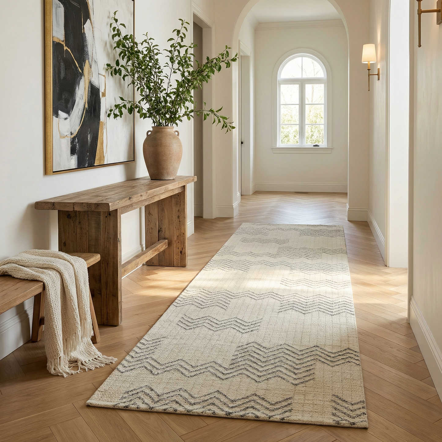 Tapis beige bohème abstrait Casa
