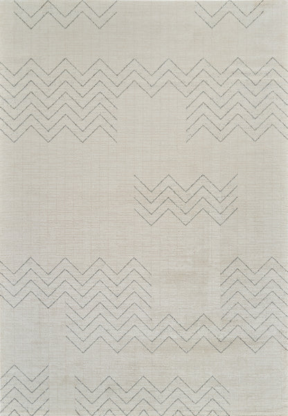 Kiva Chevron Modern Beige and Cream Indoor Rug