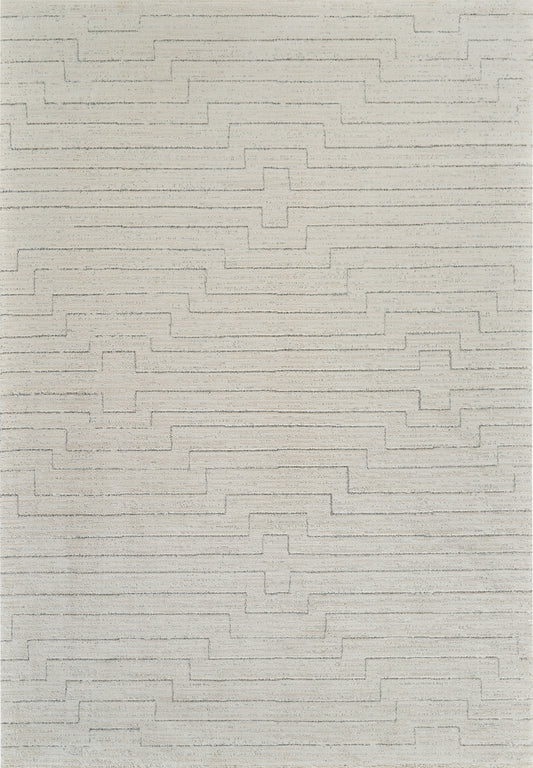 Aila Linear Geometric Modern Beige and Cream Indoor Rug