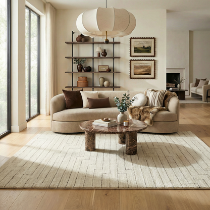 Tapis beige moderne abstrait Casa