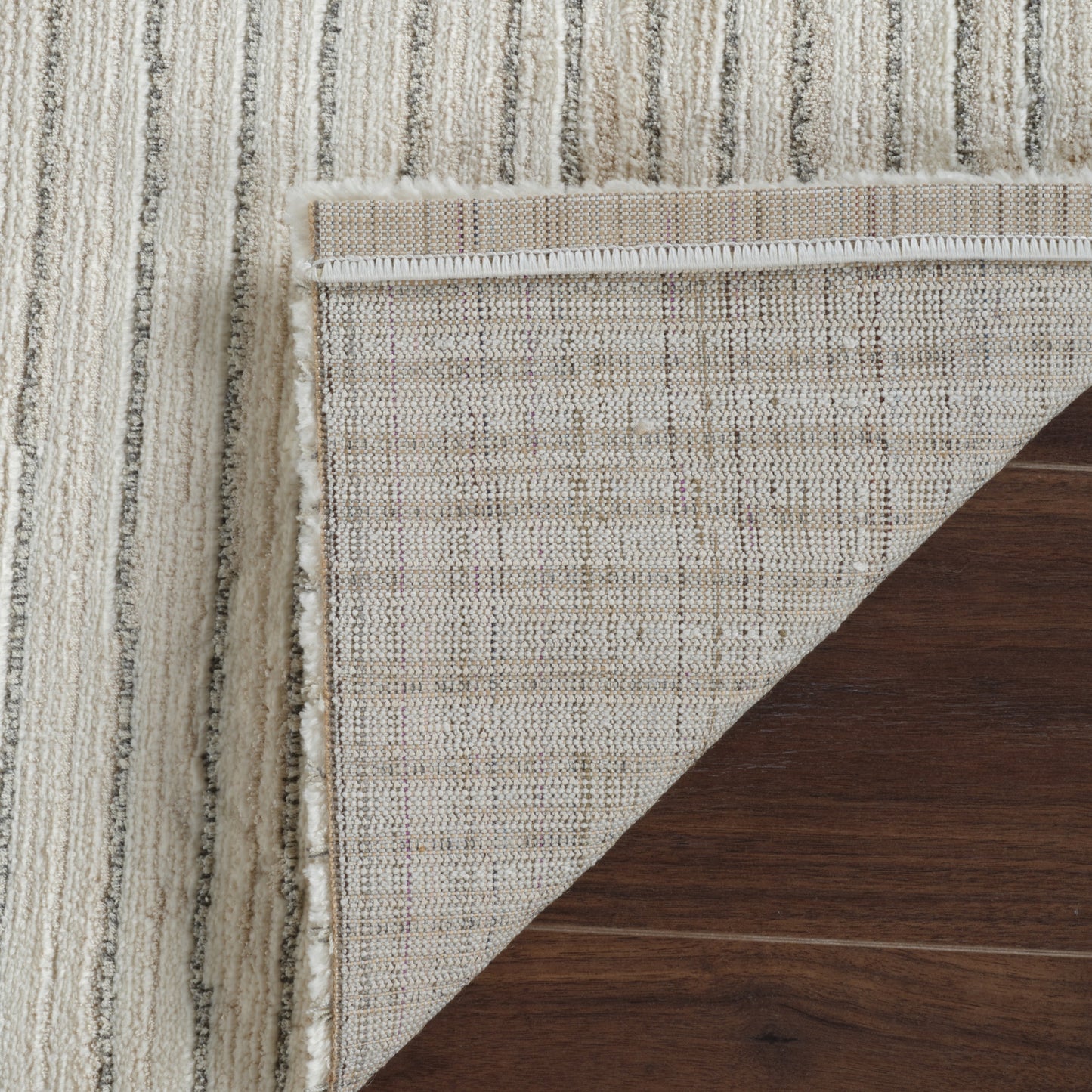 Sama Striped Modern Beige and Cream Indoor Rug