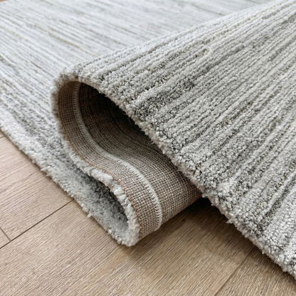 Sama Striped Modern Grey and Cream Indoor Rug