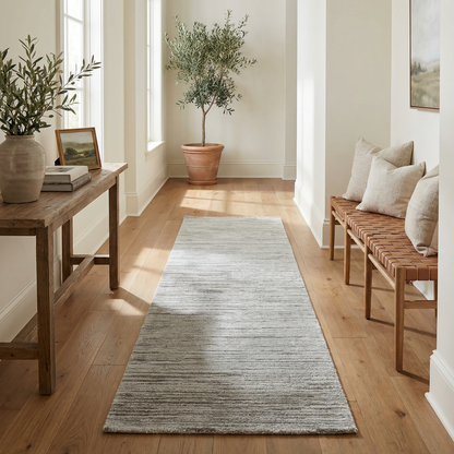 Sama Striped Modern Grey and Cream Indoor Rug