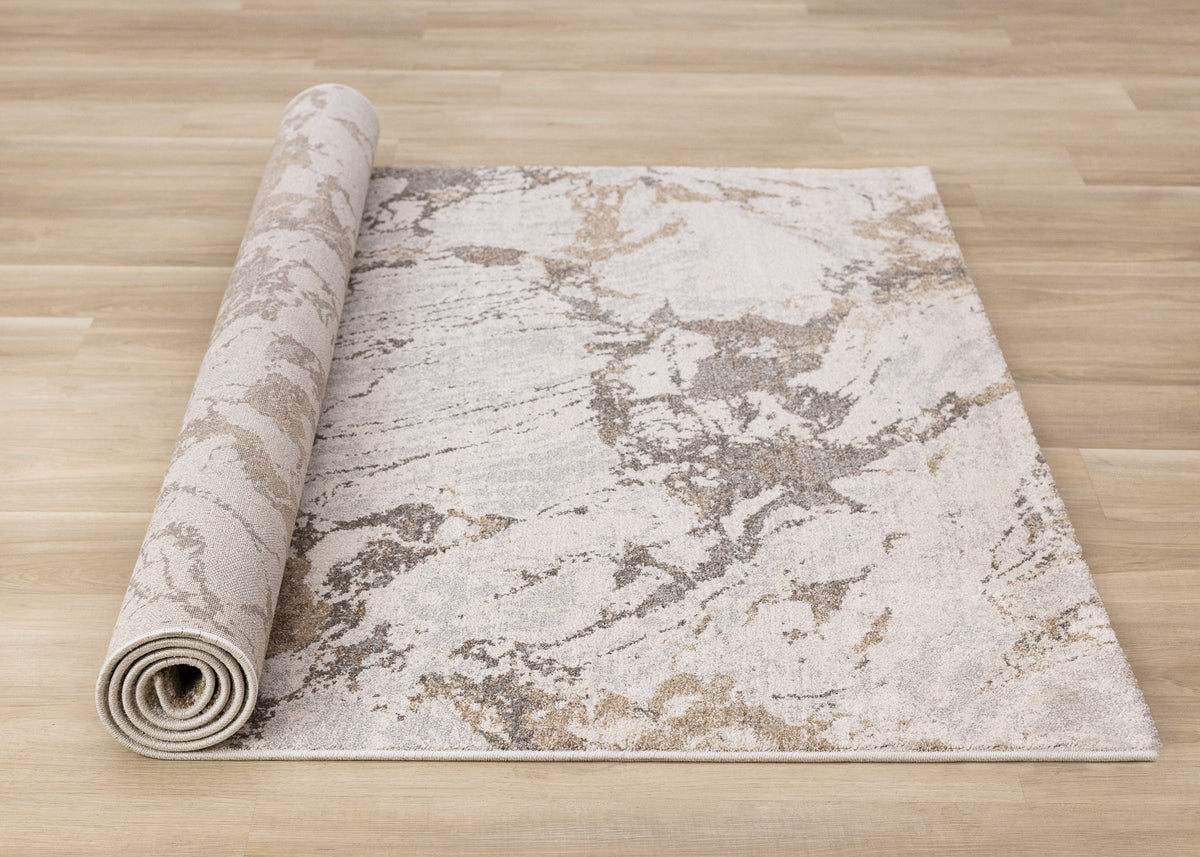 Contemporary Distressed White Area Rug