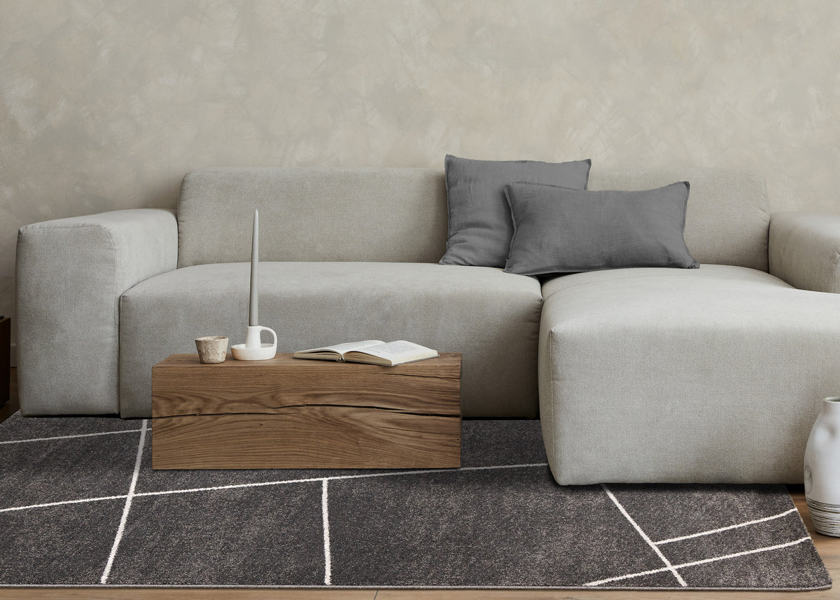 Contemporary Geometric Grey Area Rug
