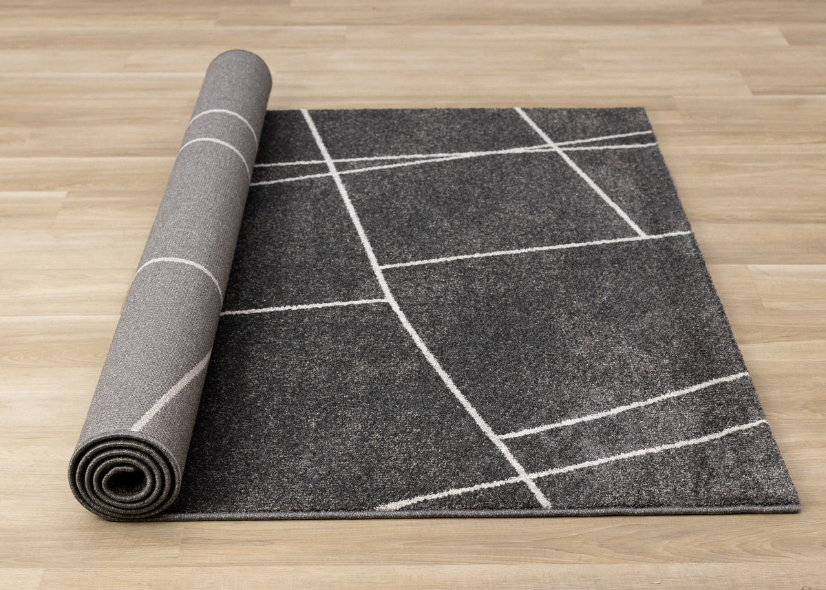 Contemporary Geometric Grey Area Rug