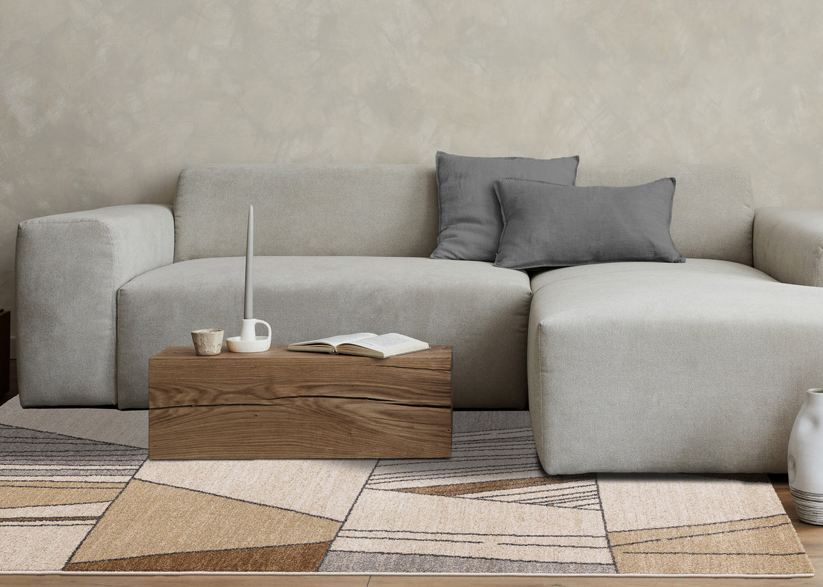 Contemporary Geometric White Area Rug