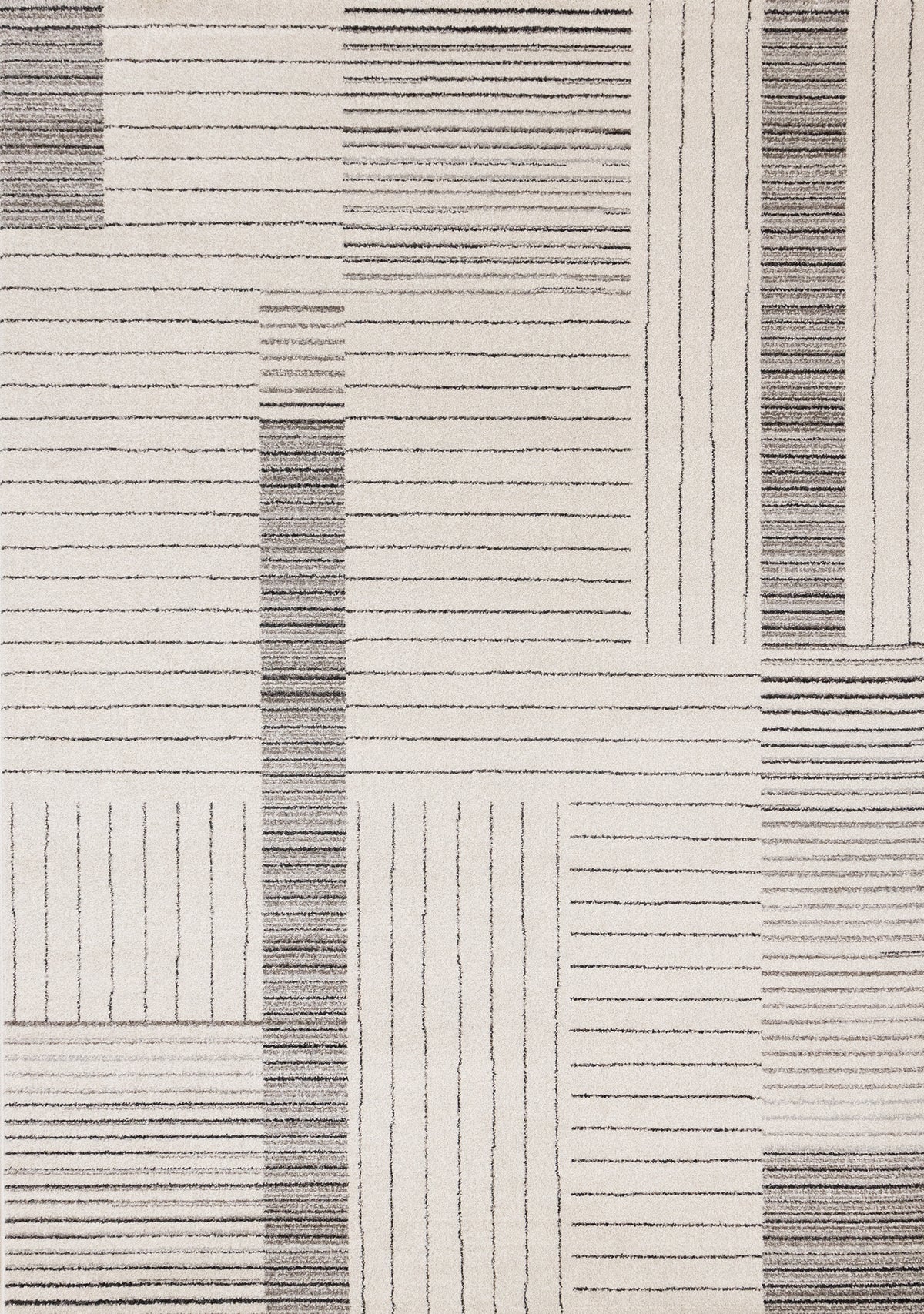 Tapis contemporain rayé blanc