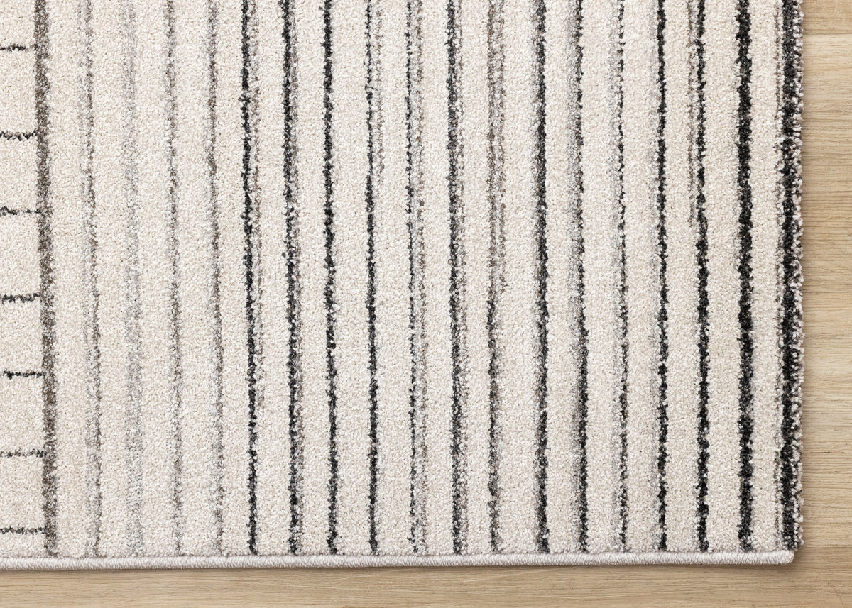 Contemporary Stripes White Area Rug