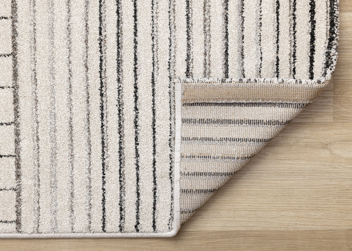 Contemporary Stripes White Area Rug