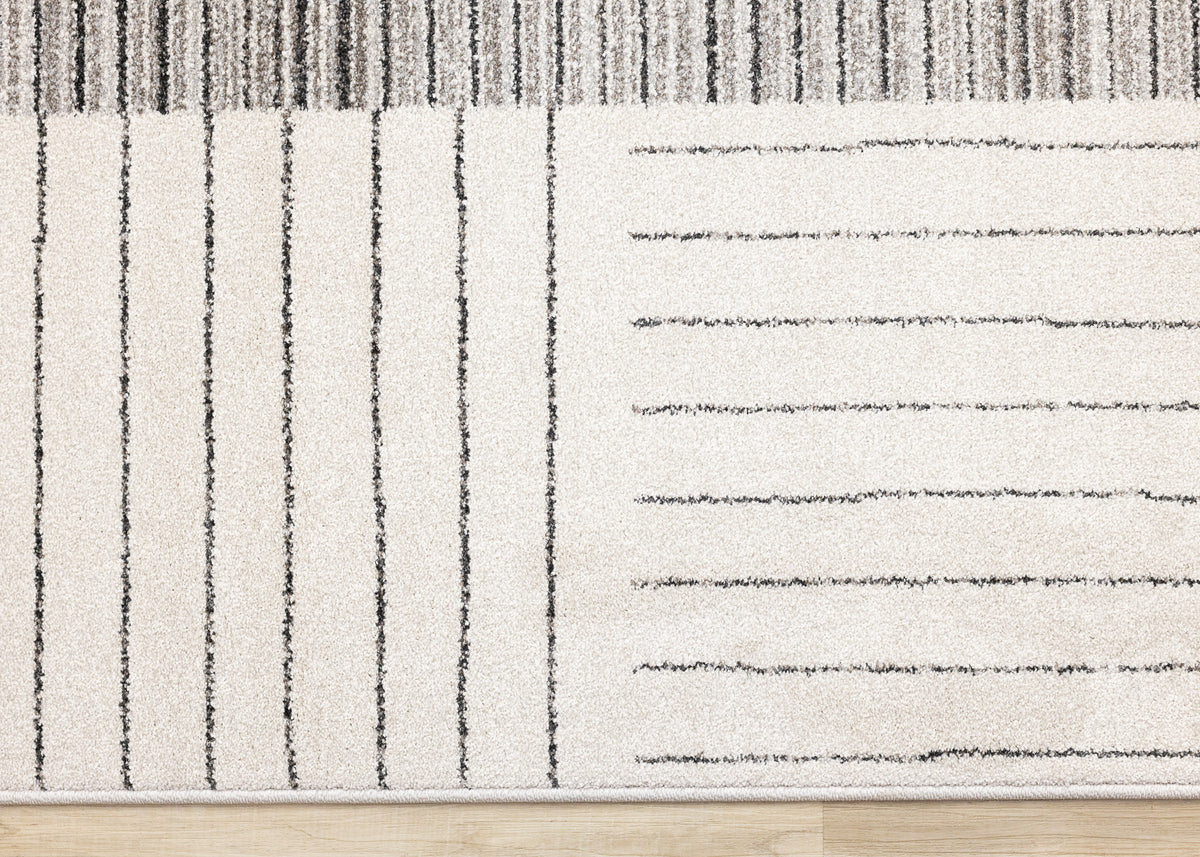 Contemporary Stripes White Area Rug