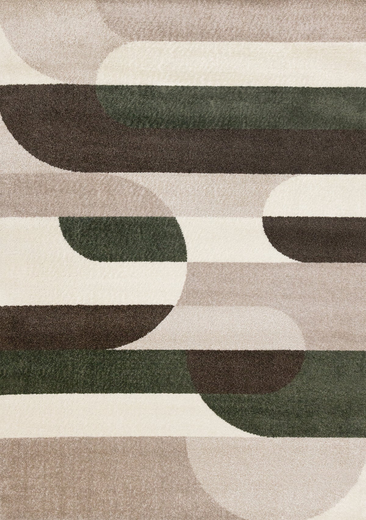 Tapis contemporain géométrique ton sur ton uni crème
