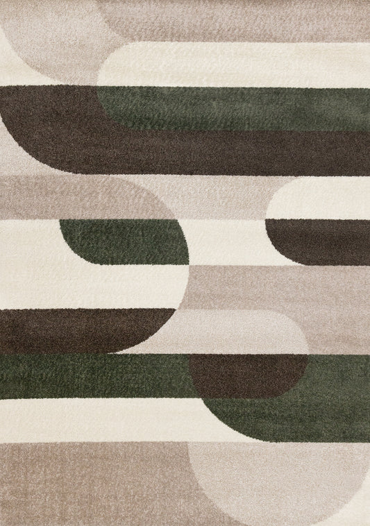 Contemporary Geometric Tonal Solid Cream Area Rug