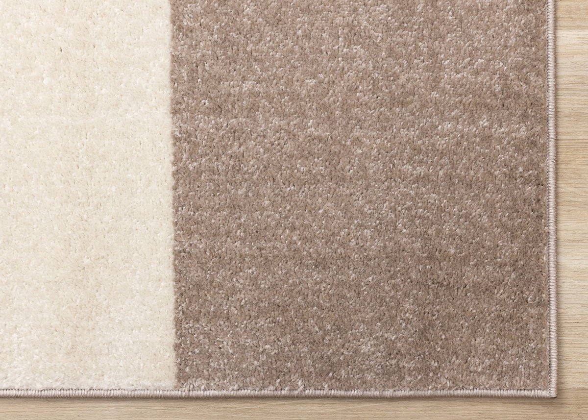 Contemporary Geometric Tonal Solid Cream Area Rug