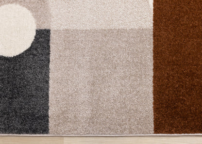 Contemporary Geometric Cream Area Rug
