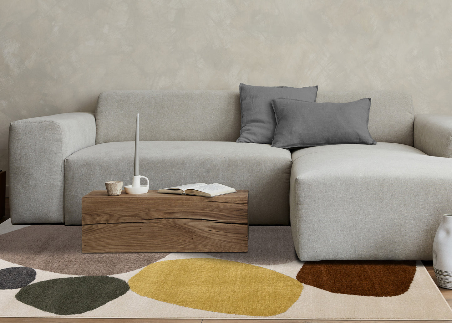 Art Geometric Tonal/Solid Cream Area Rug