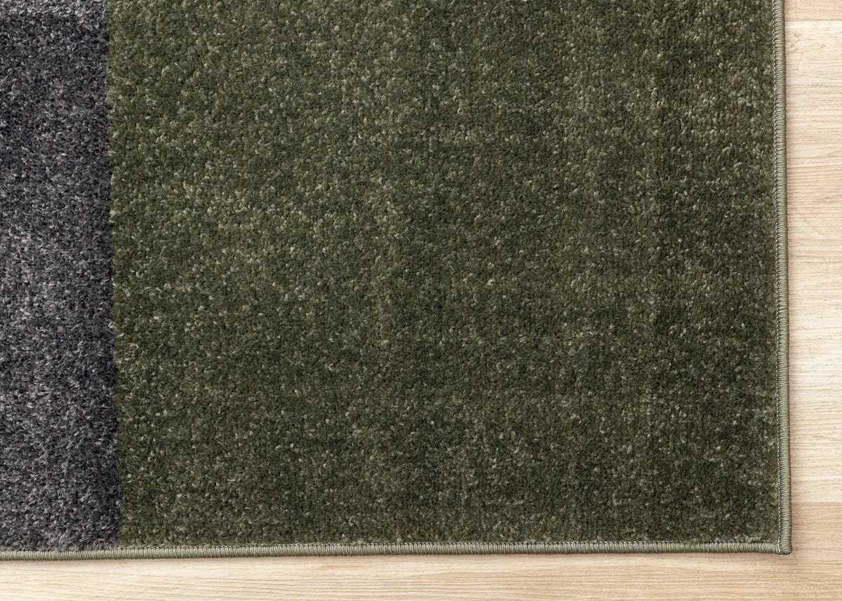 Contemporary Geometric Green Area Rug