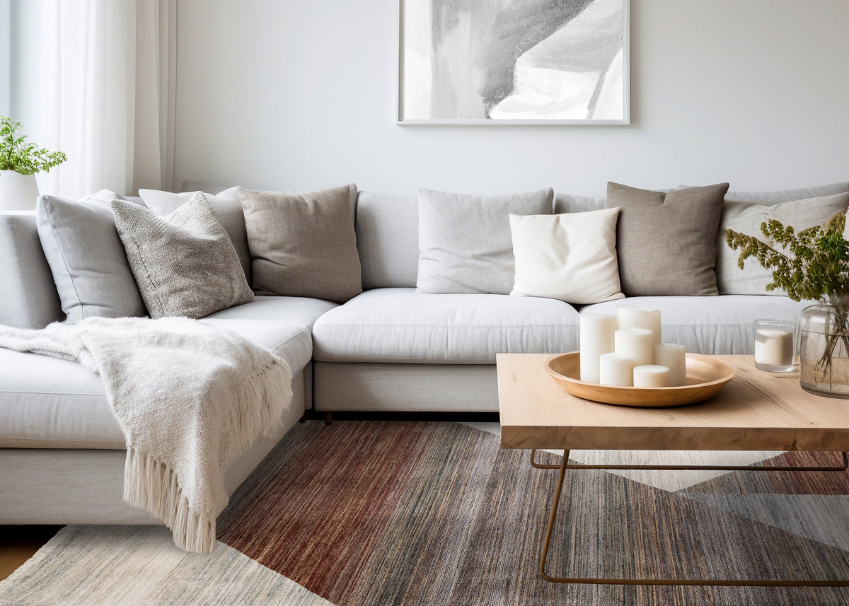 Contemporary Distressed Geometric White Area Rug