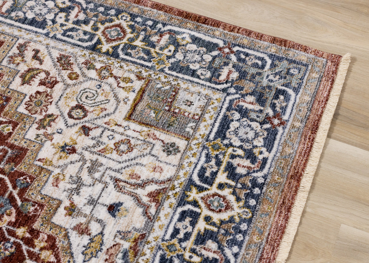 Classic Traditional Border Red Area Rug