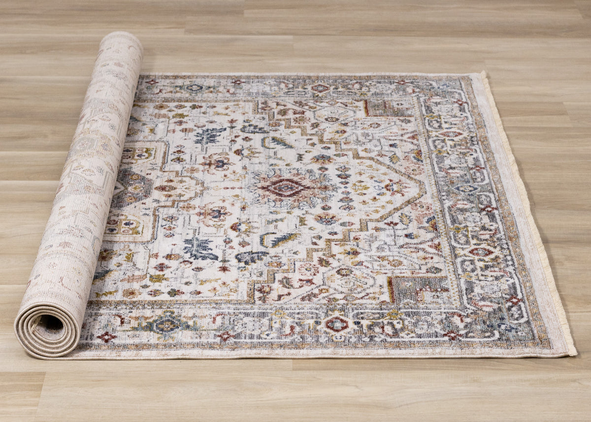 Classic Traditional Border Cream Area Rug