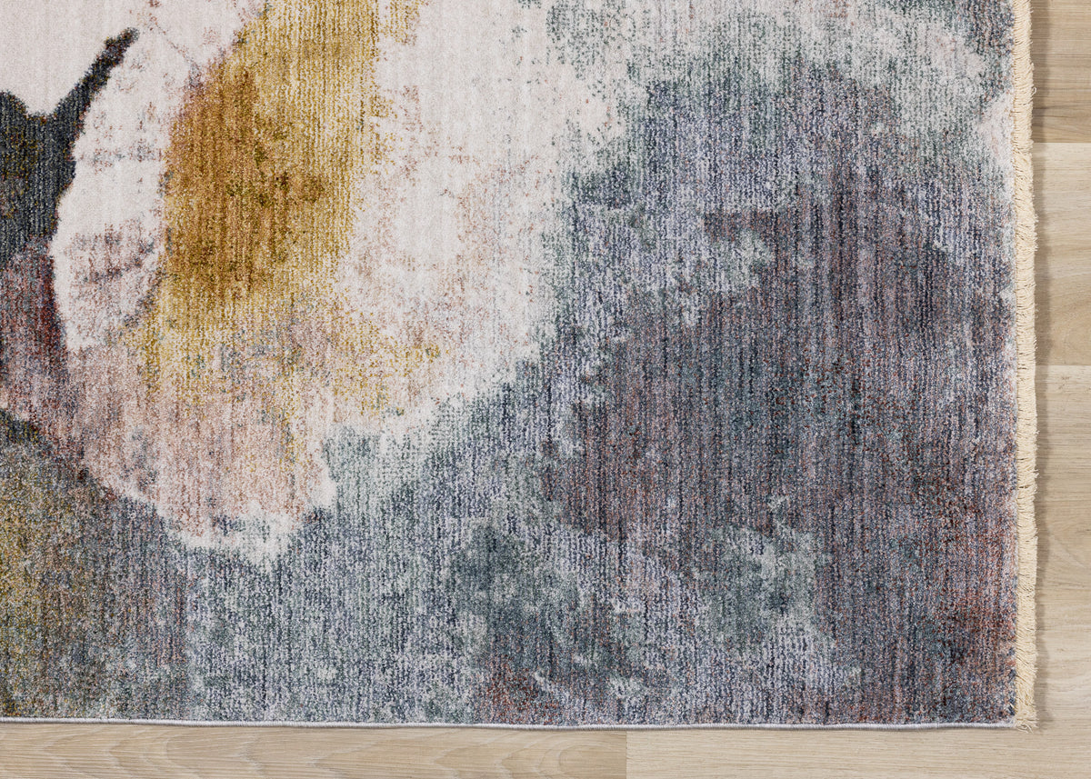Contemporary Botanical Organic Cream Area Rug