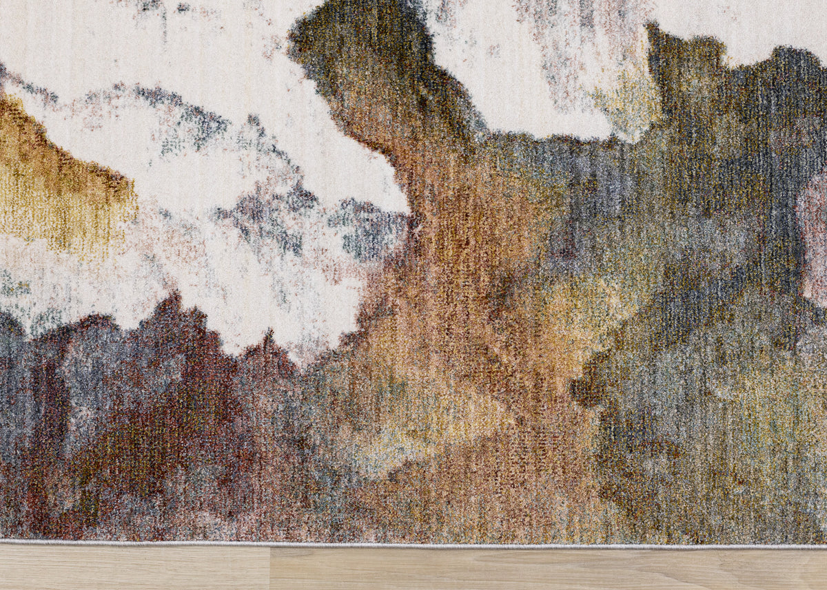 Contemporary Botanical Organic Cream Area Rug