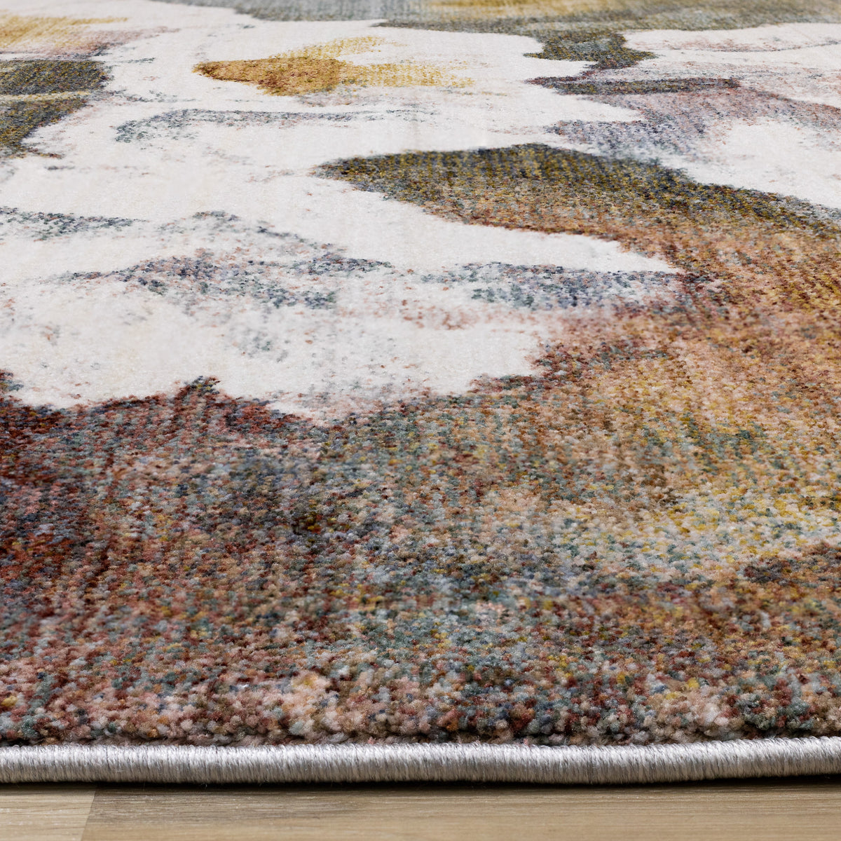 Contemporary Botanical Organic Cream Area Rug
