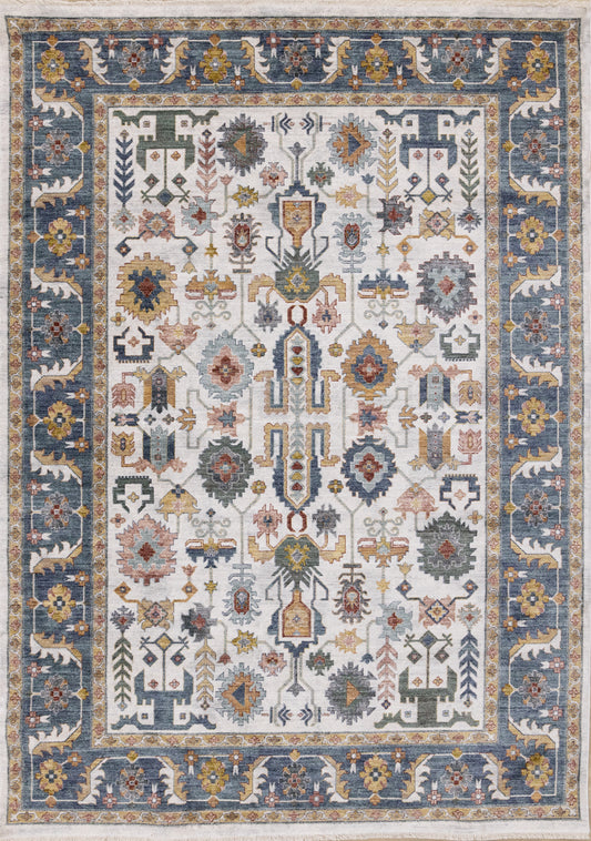 Classic Traditional Border Classic Cream Area Rug