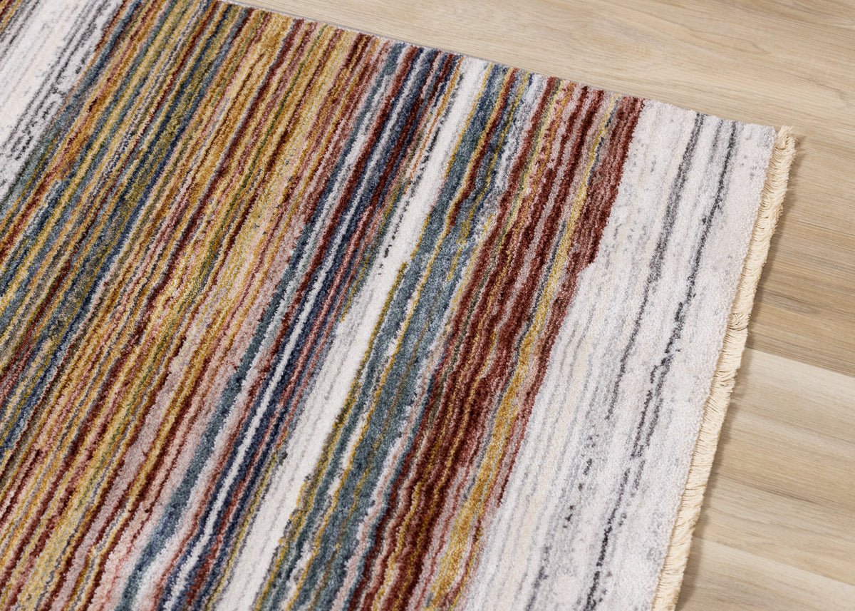 Contemporary Stripes Yellow Area Rug