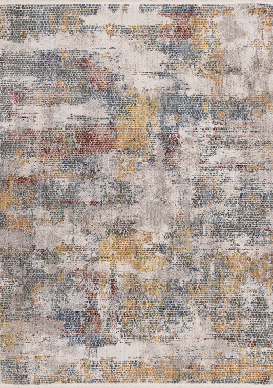 Contemporary Distressed Organic Cream Area Rug